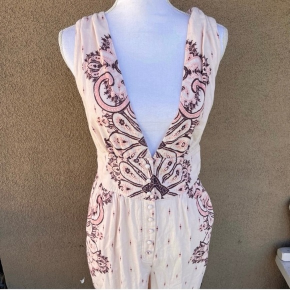 Free People Setting Sun V-neck Jumpsuit Size XS - Picture 7 of 11